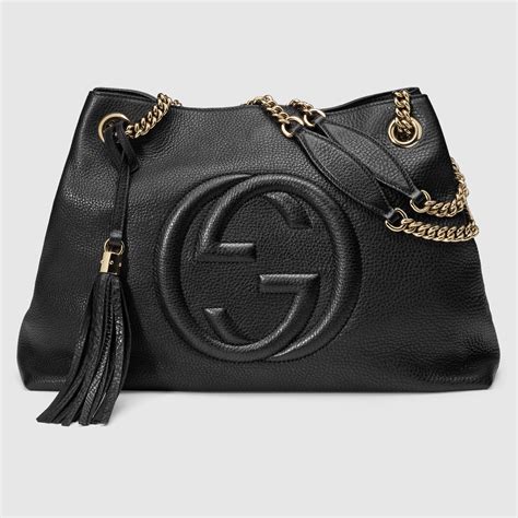 gucci girls soho leather messenger bag black|Gucci soho small leather bag.